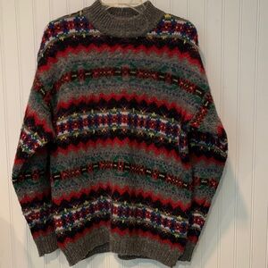 Men’s Vintage Marsh Landing 100% Shetland Wool Fair Isle Sweater Size M